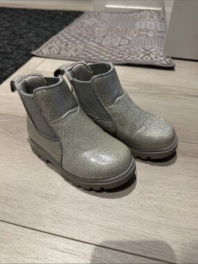 Native Shoes Silver Glitter Kids Chelsea Boots